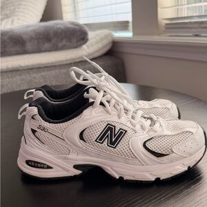 New Balance White & Black 530 Mesh Running Sneakers
